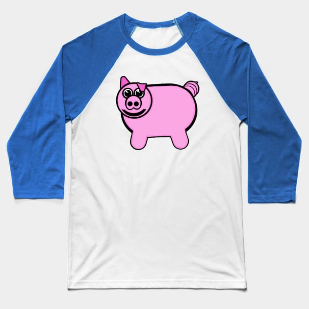 Stuffed Pig Baseball T-Shirt by BlakCircleGirl